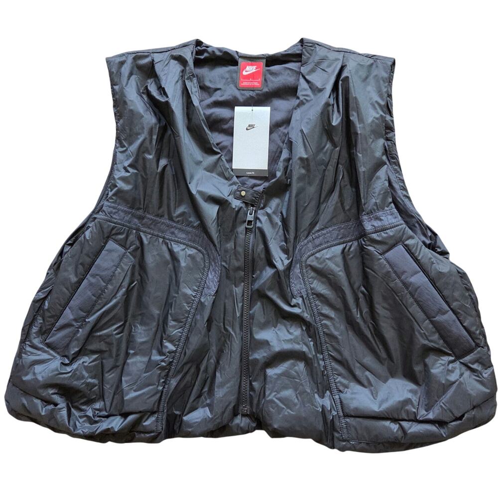 NWT NIKE Tech woven running vest black size large pockets